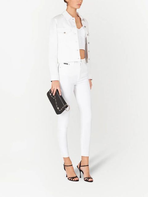 Dolce & Gabbana logo-appliqué denim jacket - White - zdjęcie produktu nr 2