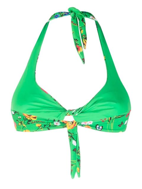 MC2 Saint Barth floral-print twist bikini top - Green - zdjęcie produktu nr 2