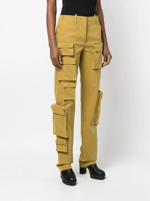 Off-White Co Multipocket straight-leg cargo trousers - Green