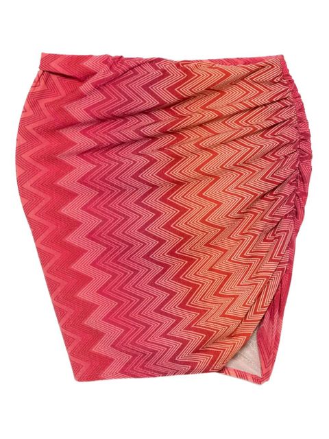 Missoni zig zag wrap skirt - Red - zdjęcie produktu nr 1