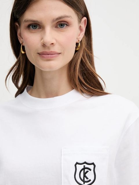 Calvin Klein Jeans t-shirt bawełniany damski kolor biały LV047B847G