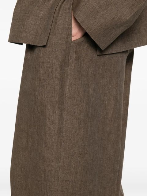 Róhe drawstring pleat trousers - Brown