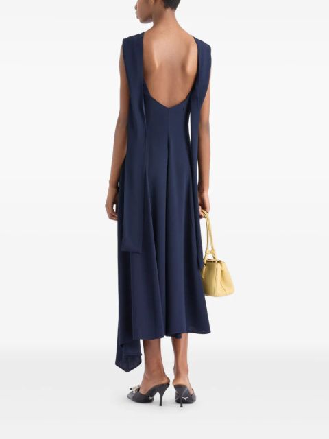 Prada asymmetric satin midi dress - Blue