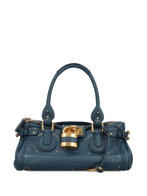 Chloé CHLOE PADDINGTON GRAINED LEATHER SHOULDER BAG - 44Q - TAPESTRY BLUE - zdjęcie produktu nr 1