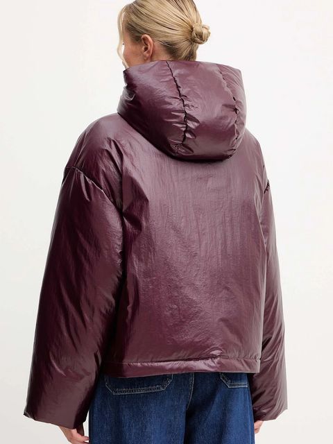 Patrizia Pepe kurtka kolor bordowy zimowa oversize 2O0183 A650