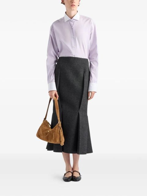 Prada rush-stitch midi skirt - Grey - zdjęcie produktu nr 2