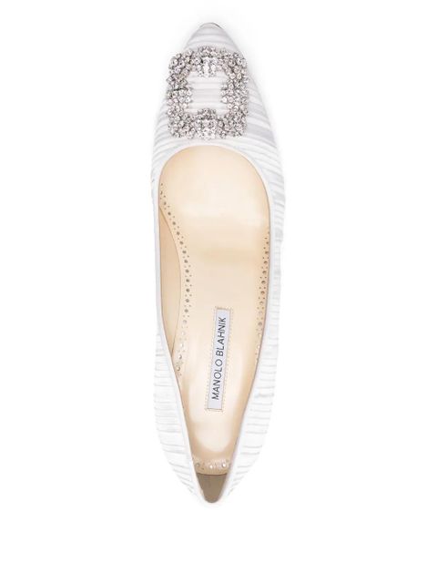 Manolo Blahnik 70mm Hangisi pumps - White