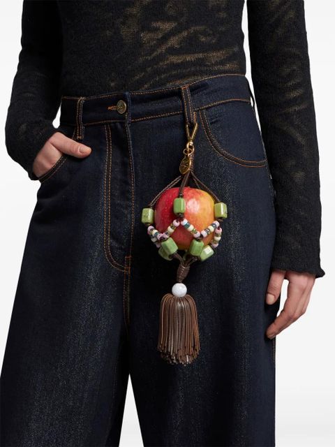 ETRO apple-tassel leather charm - Brown