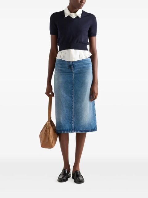 Prada denim midi skirt - Blue