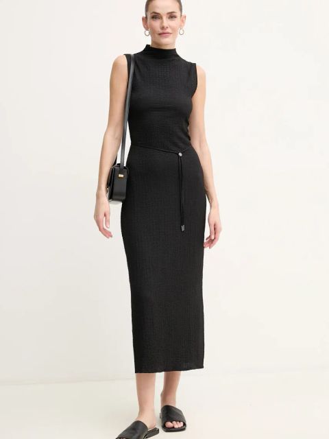 Calvin Klein sukienka kolor czarny maxi dopasowana K20K208304