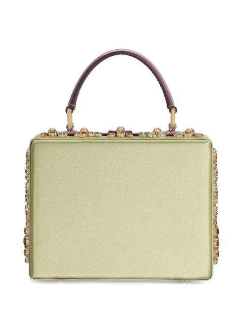 Dolce & Gabbana Dolce Box satin and patent leather handbag - Green