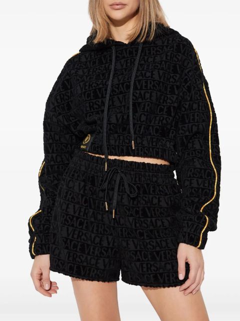 Versace I Love Baroque cropped hoodie - Black