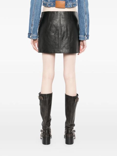 Alexander Wang low-rise leather skirt - Black