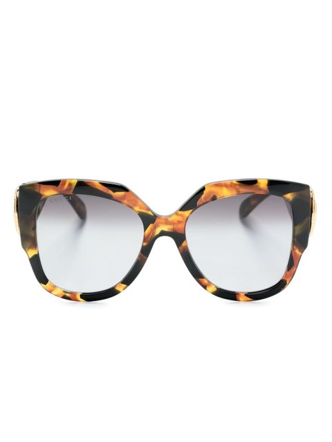 Gucci Eyewear tortoiseshell-effect oversize-frame sunglasses - Brown - zdjęcie produktu nr 1
