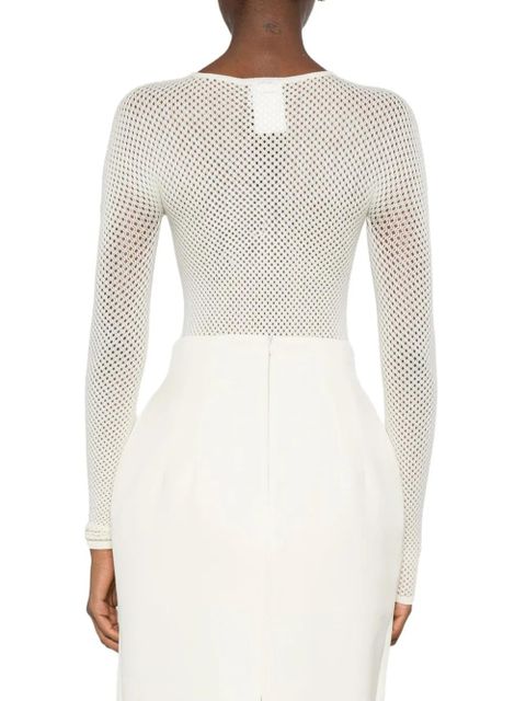 WARDROBE.NYC mesh-knit bodysuit - White
