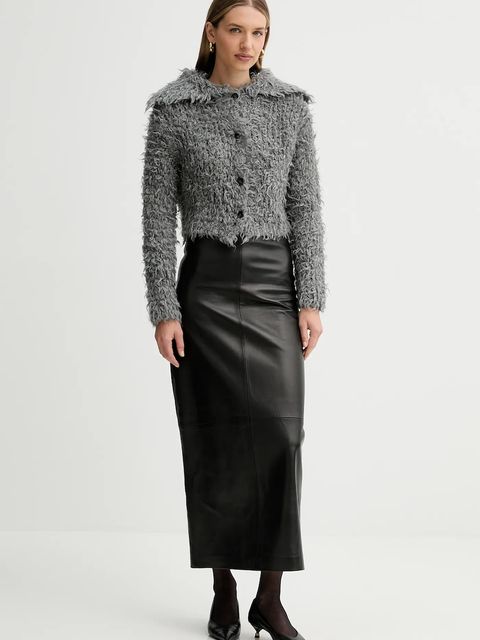 Liviana Conti kardigan z dodatkiem wełny damski kolor szary ciepły A5WF89 - zdjęcie produktu nr 2