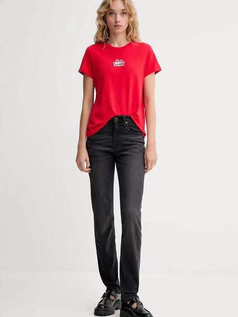 Levi's t-shirt bawełniany damski kolor czerwony 17369
