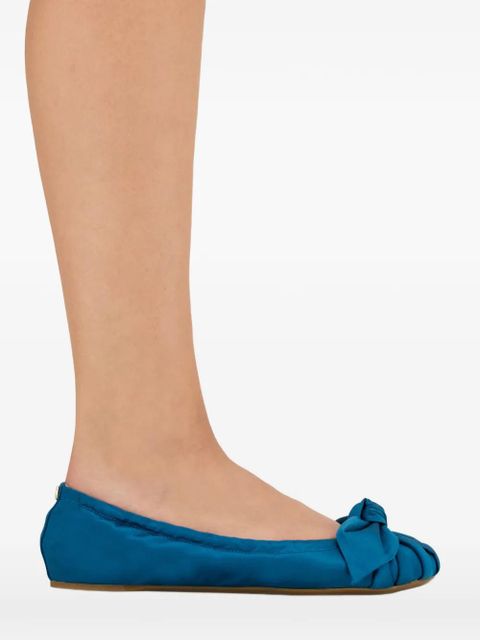 Ferragamo bow embellished ballet flats - Blue