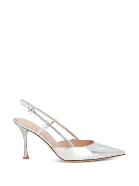 Gianvito Rossi Ascent pointed leather pumps - Silver - zdjęcie produktu nr 1
