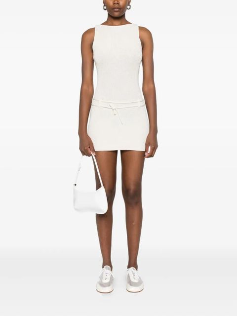 Aya Muse Zeal belted ribbed mini dress - Neutrals - zdjęcie produktu nr 2