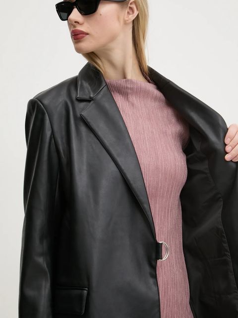 Karl Lagerfeld Jeans marynarka kolor czarny jednorzędowa gładka A1W14040