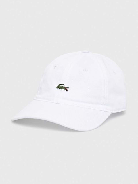 Lacoste czapka z daszkiem bawełniana kolor biały z aplikacją RK0491-031 - zdjęcie produktu nr 1