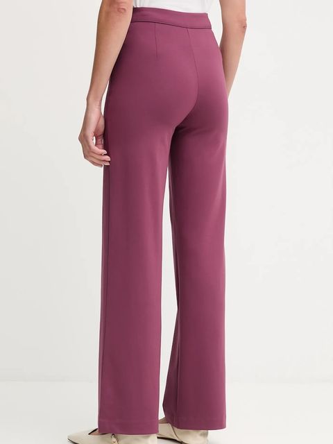 United Colors of Benetton spodnie damskie kolor fioletowy proste high waist 47CKDF0A1