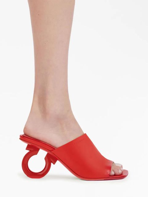 Ferragamo 70mm open-toe sculpted-heel mules - Red