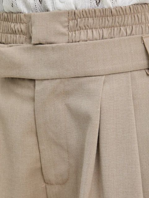 Answear Lab szorty damskie kolor beżowy gładkie high waist