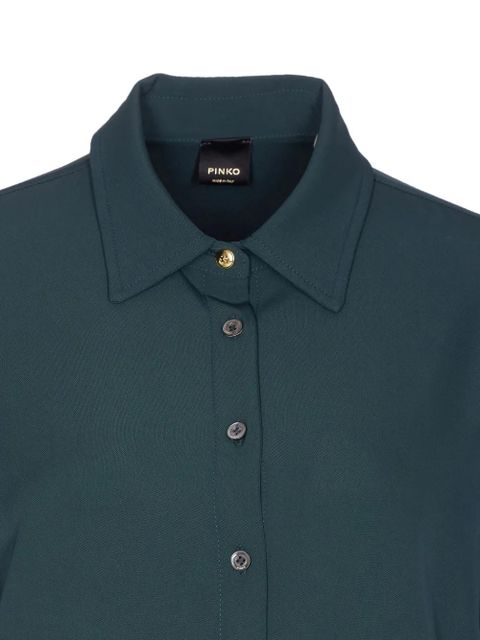 PINKO belted shirt mini dress - Green