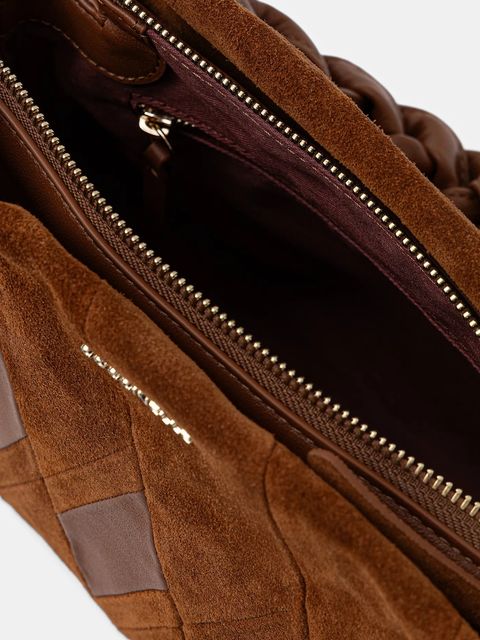 Coccinelle torebka zamszowa BOHEME NEW GEOMET.PATCH kolor brązowy E1.T66.58.01.01