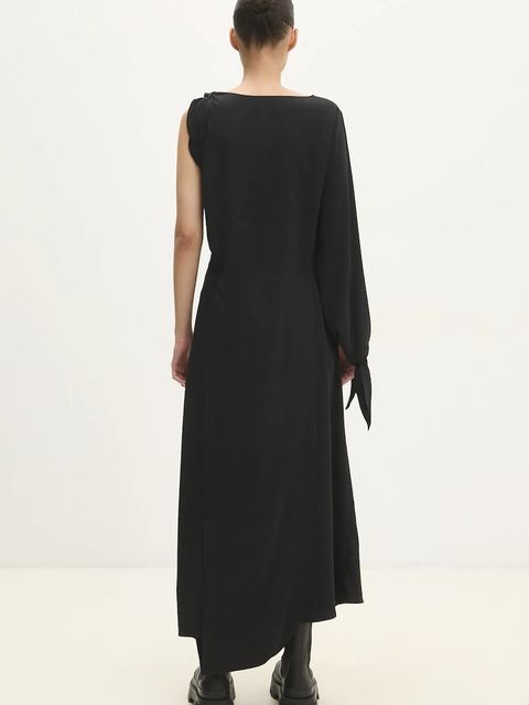 Samsoe Samsoe sukienka SAALBA kolor czarny maxi rozkloszowana F24400148