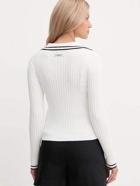 Pinko sweter damski kolor biały lekki 105418 A2PS