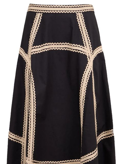 Ulla Johnson Norah A-line trim midi skirt - Black