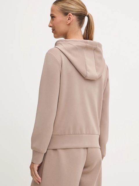 Guess bluza OLYMPE damska kolor beżowy z kapturem gładka V4YQ06 KCAY2