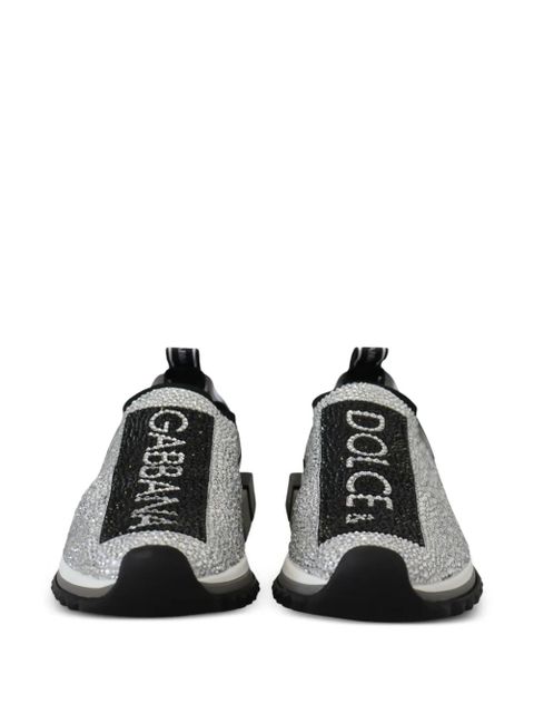 Dolce & Gabbana Portofino crystal-embellished sneakers - Silver