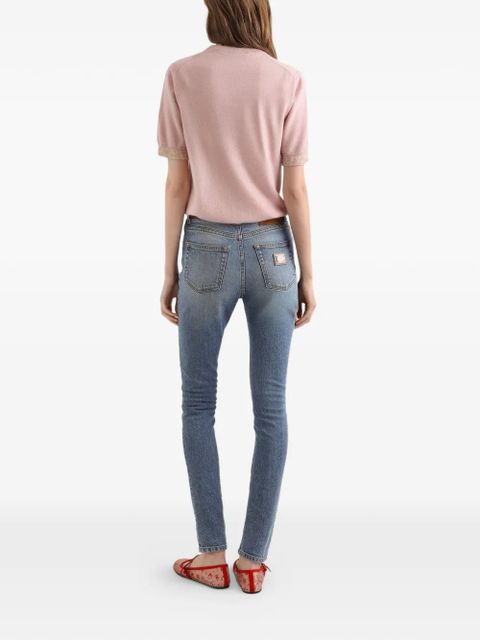 Dolce & Gabbana logo-plaque denim jeans - Blue