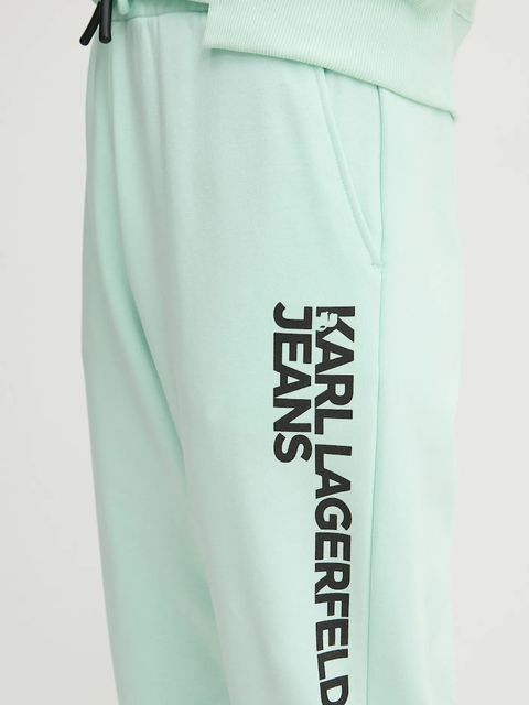 Karl Lagerfeld Jeans spodnie dresowe kolor zielony z nadrukiem A1W10058 - zdjęcie produktu nr 2