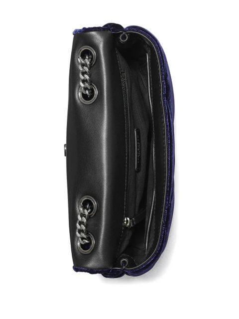 Tory Burch small Kira diamond-quilted velvet shoulder bag - Blue