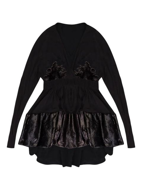 Lanvin lace V-neck flared top - Brown - zdjęcie produktu nr 1