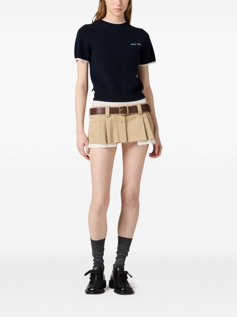 Miu Miu crew-neck T-shirt - Blue