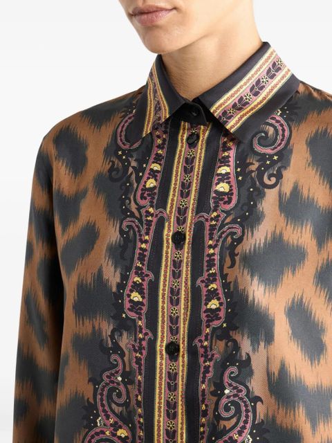 ETRO animal-pattern shirt - Brown