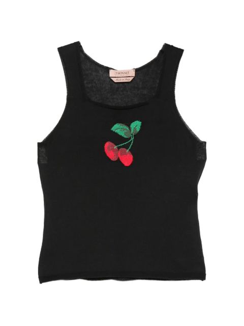 TWINSET cherry-intarsia top - Black - zdjęcie produktu nr 1