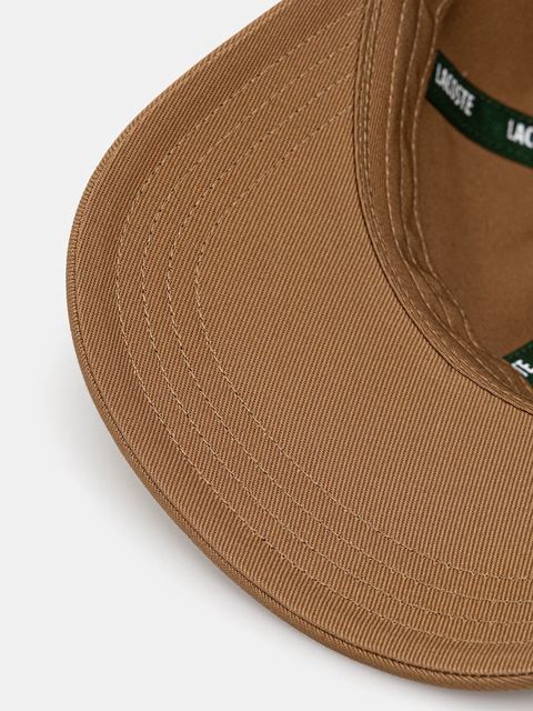 Lacoste czapka z daszkiem bawełniana kolor brązowy gładka RK0440
