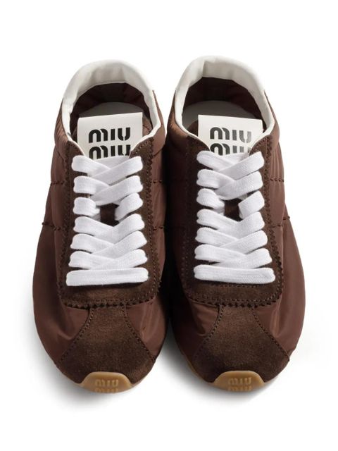 Miu Miu Plume suede trainers - Brown