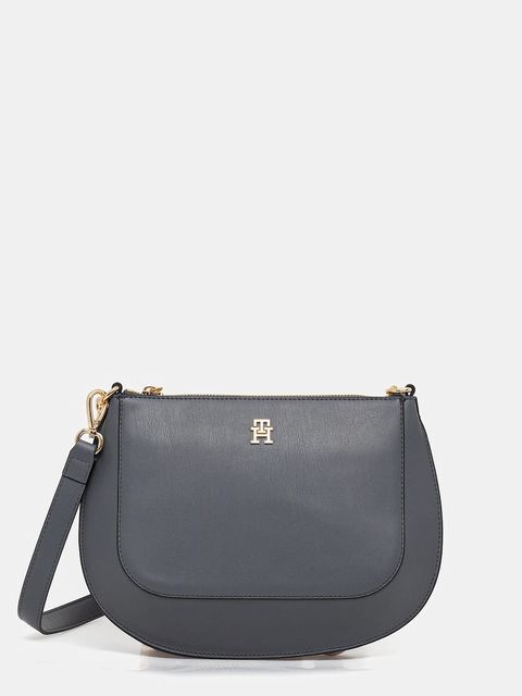 Tommy Hilfiger torebka skórzana kolor szary AW0AW18143 - zdjęcie produktu nr 1