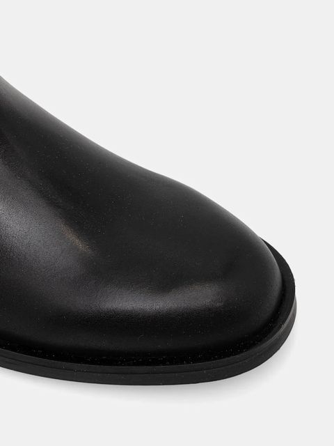 Marc O'Polo kozaki skórzane Enza damskie kolor czarny na płaskim obcasie 50819088001100