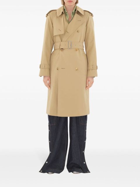 Burberry notched-lapel cotton trench coat - Neutrals