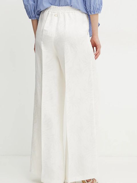 Twinset spodnie z domieszką lnu