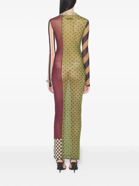 Jean Paul Gaultier patchwork printed maxi dress - Green